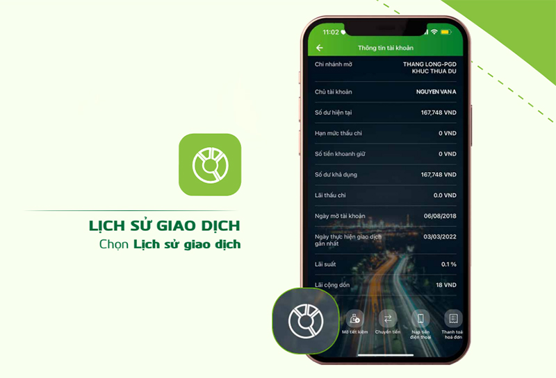 Bạn chọn mục “Lịch sử giao dịch”
