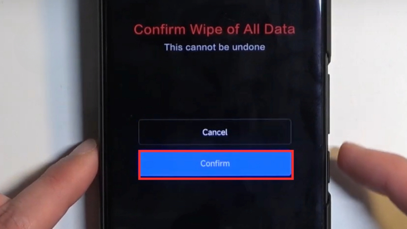 Xác nhận reset điện thoại Xiaomi