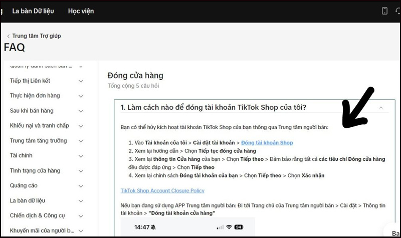 Xóa TikTok Shop trên máy tính 