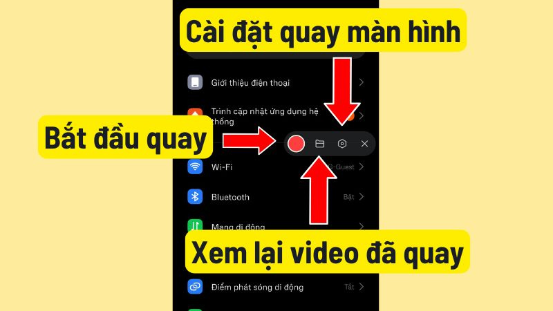 cac-tuy-chon-khi-quay-man-hinh Thanh công cụ xuất hiện các tùy chọn quay màn hình