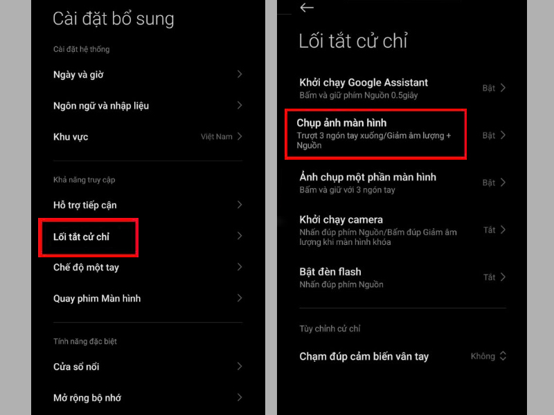 chon-loi-tat-cu-chi-va-nhan-vao-muc-chup-anh-man-hinh Nhấn vào mục Chụp ảnh màn hình tại Lối tắt cử chỉ