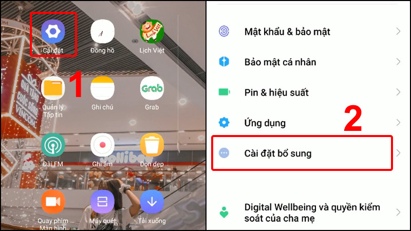 chon-muc-cai-dat-bo-sung-tai-giao-dien-cai-dat Mở ứng dụng Cài đặt và chọn Cài đặt bổ sung
