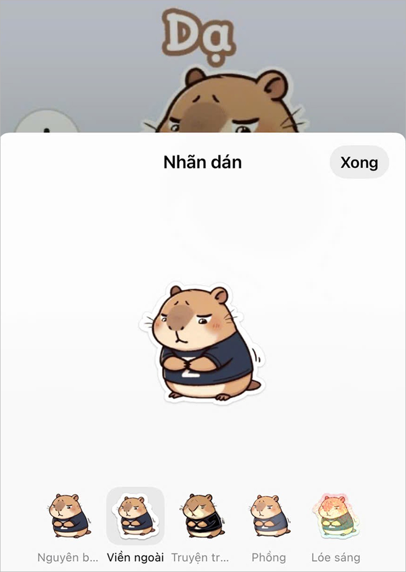 Có thể chọn “Thêm hiệu ứng” để tạo hiệu ứng cho nhãn nếu cần rồi chọn “Xong”