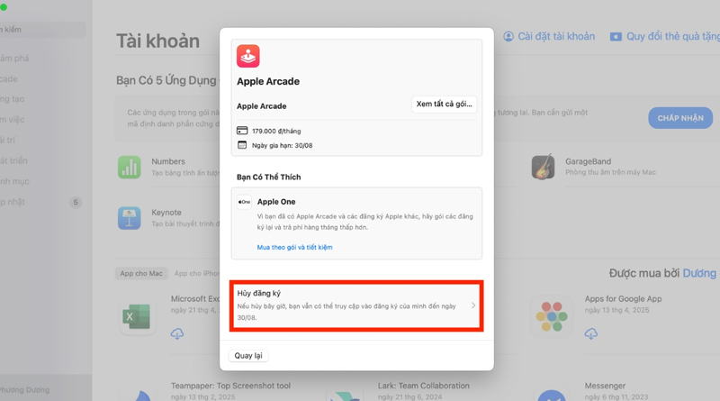chon-vao-muc-apple-arcade-va-chon-huy-dang-ky Hủy đăng ký Apple Arcade trên máy Mac