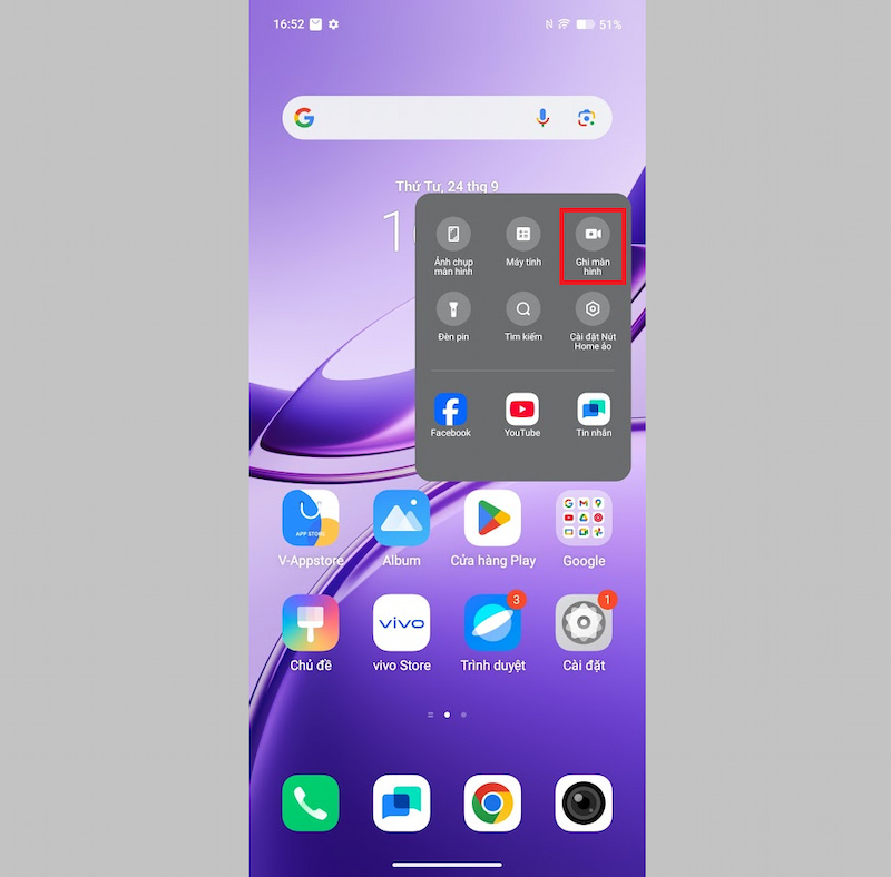 ghi-man-hinh-vivo-bang-nut-home-ao Ghi màn hình trên điện thoại Vivo