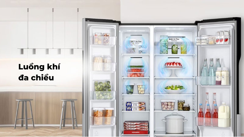 Khả năng làm lạnh đa chiều giúp cho thực phẩm duy trì độ tươi ngon đồng đều