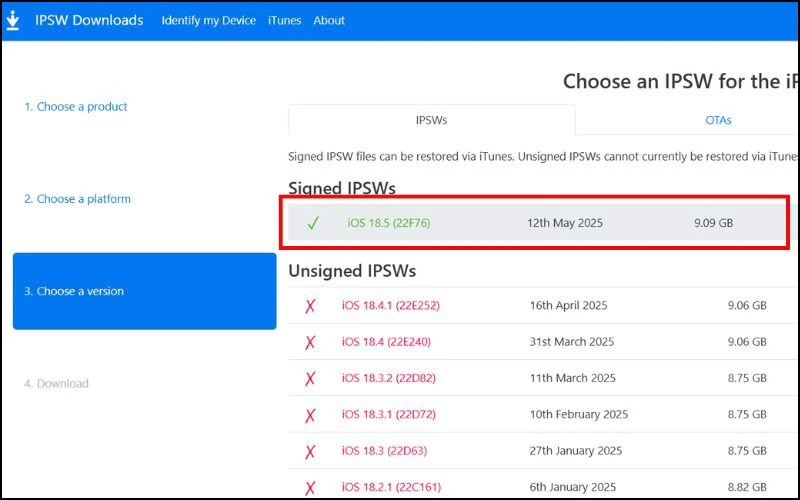kiem-tra-phien-ban-ios-18-con-kha-dung-khong Kiểm tra phiên bản iOS 18 tại phần Signed IPSWs