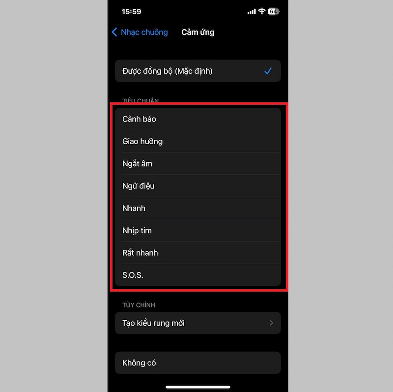 Thay đổi kiểu rung trên iPhone
