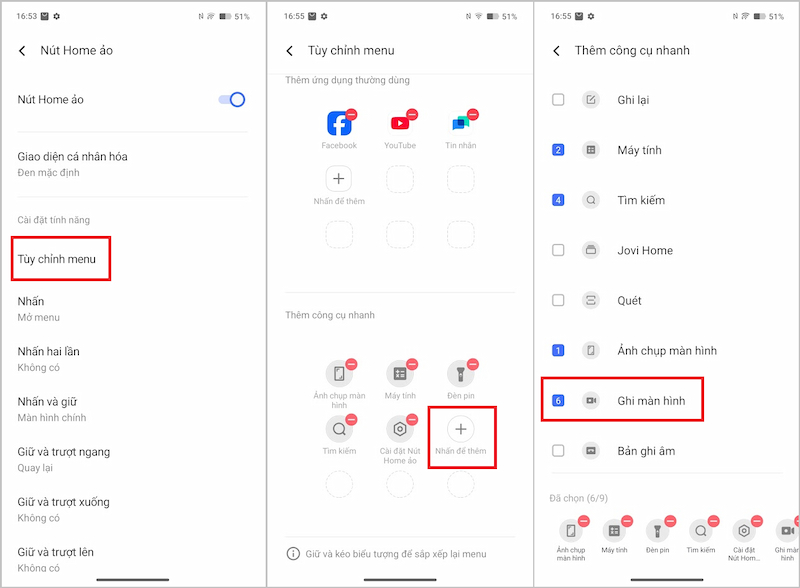 them-tuy-chon-ghi-man-hinh-vivo Thêm tùy chọn Ghi màn hình